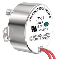 Synchronous Motor 100-120V AC 50/60Hz 15-18RPM Shaft Rotation CW/CCW 4W Gear...