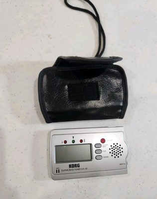 Korg Guitar/Bass Tuner GA-30 Silver Portable TESTED WORKING With Case Set