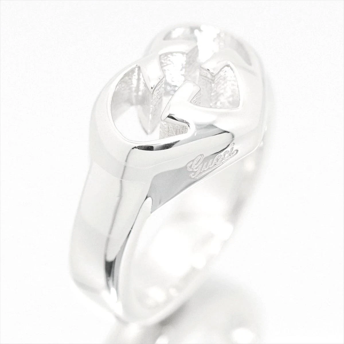 Bague en argent Gucci Love Britt imbriquée G US4 16 bijoux pour femme