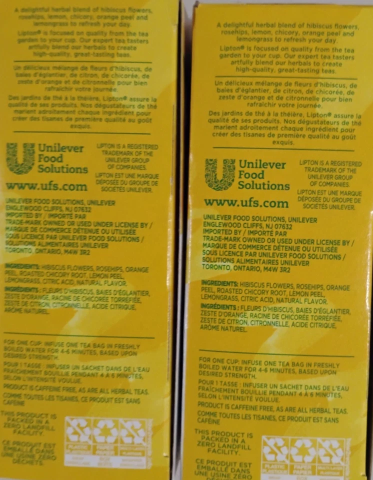 Té de hierbas con sabor a limón LIPTON 2 cajas = 56 bolsas en total caduca 4/2027 Foto 4 de 4