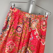 J. Crew Midi High Low Skirt Womens 8 Pleat Front Paisley Floral Print Pull On