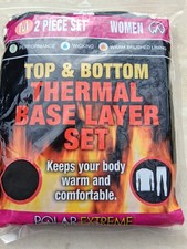 Polar Extreme Thermal Base Women's Layer Med Black Top/Bottom Set GMB-PDQ-WB-Med