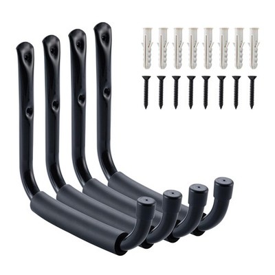4 PCS Heavy Duty 9 Inch Jumbo Arm Garage Wall Hooks 50 LBS Ladder Hangers
