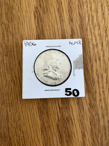 1956 Silver Benjamin Franklin Half Dollar UNC Coin 90% Silver