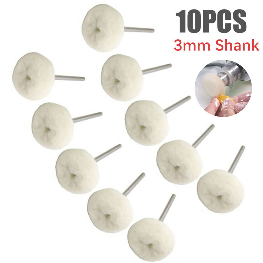 25mm 10PCS/Set Dremel Polishing Buffing Wool Cotton Wheel Drill Rotary Accessory