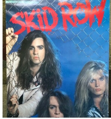 🎸Skid Row Vtg Poster 80s Rock Music Memorabilia Huge XL Bedroom