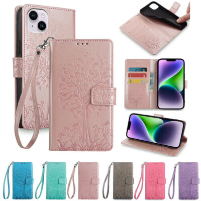 Strap Tree Deer Wallet Phone Case For Honor 200 90 X6 X8 X9B Huawei P60 Magic 6