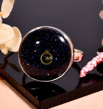 Blue Sunstone Ring 925 Sterling Silver Handmade Statement Boho Rings Jewelry