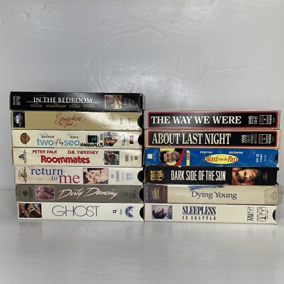 Lot of 13 Romance / Rom Com Movies on VHS:  Dirty Dancing, Ghost, Sleepless In..