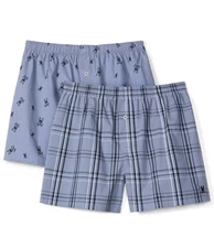Psycho Bunny Woven Boxers Pack of 2 Underwear Plaid Logo New w/Gift Box $58