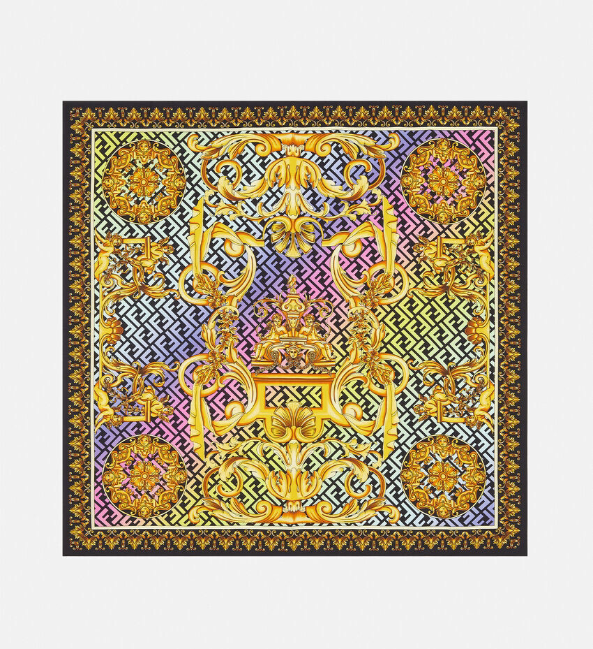 New Fendace Fendi X Versace Gold Baroque FF Large Silk