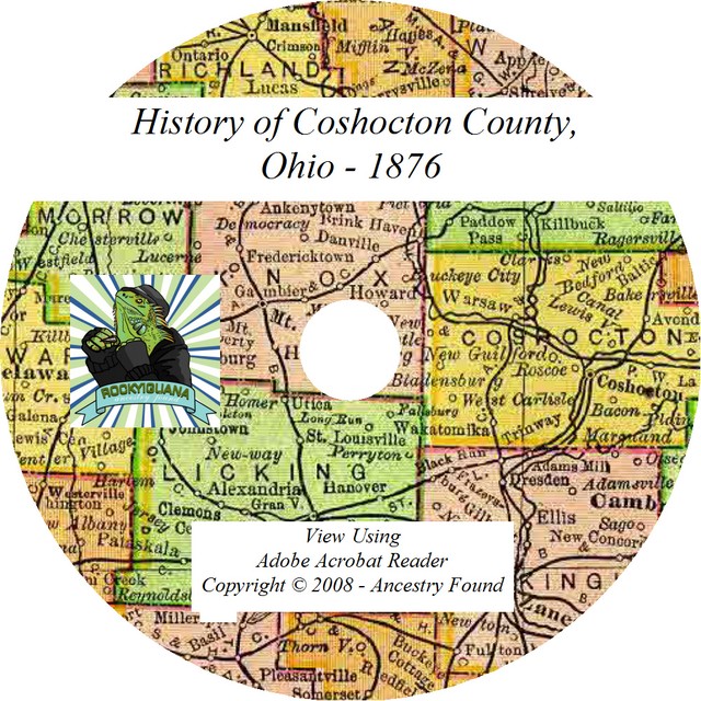 1876 History & Genealogy of Coshocton County Ohio OH eBay