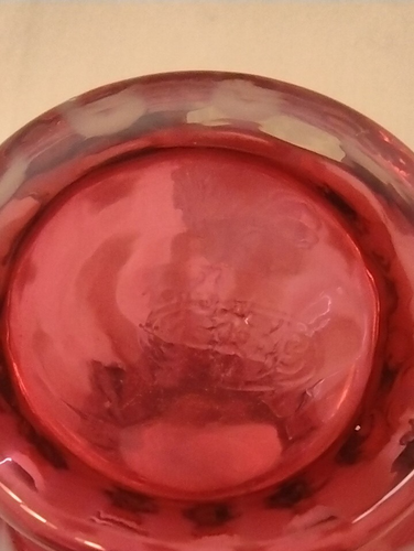 Fenton Cranberry Opalescent Stars and Stripes Pitcher - Picture 6 of 7