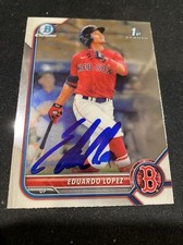 2022 Bowman Chrome Eduardo Lopez RC Boston Red Sox #BCP-134 1st Signed Auto