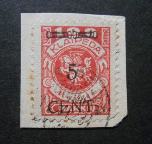 MEMEL Lithuania Lithuania Klaipeda 1923" F. SVR in Cent 5c on 100m USED Mi.180 II