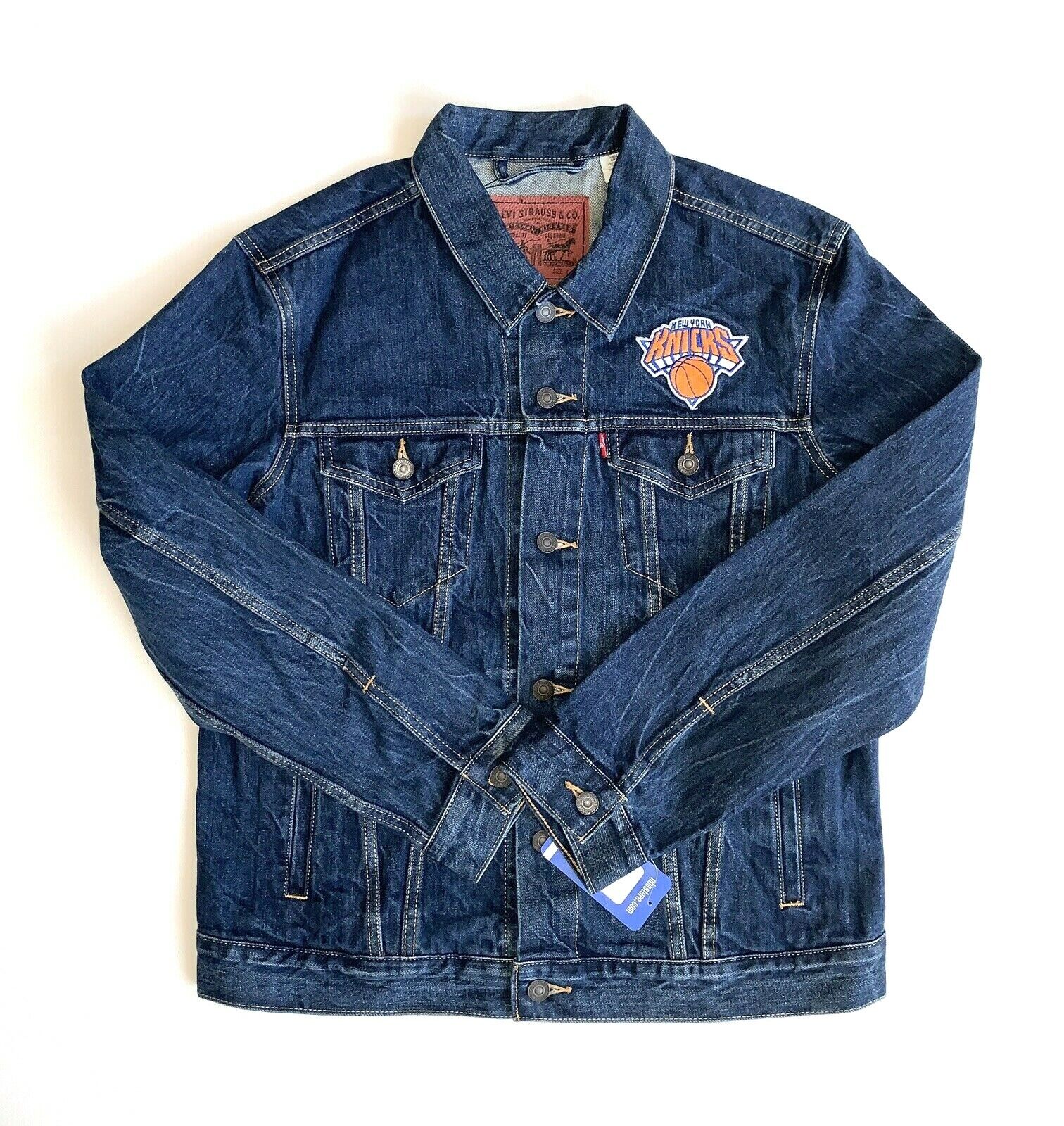 NBA New York Knicks Levi's Blue Denim Embroidered Women's Jacket - Size  Large | eBay