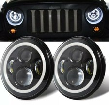 2X FARI 7" LED H4 PER JEEP WRANGLER JK TJ JL DIURNA ANABBAGLIANTI ABBAGLIANTI 