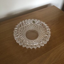 HOY CRYSTAL GLASS ASHTRAY CRYSTAL CUT ROUND