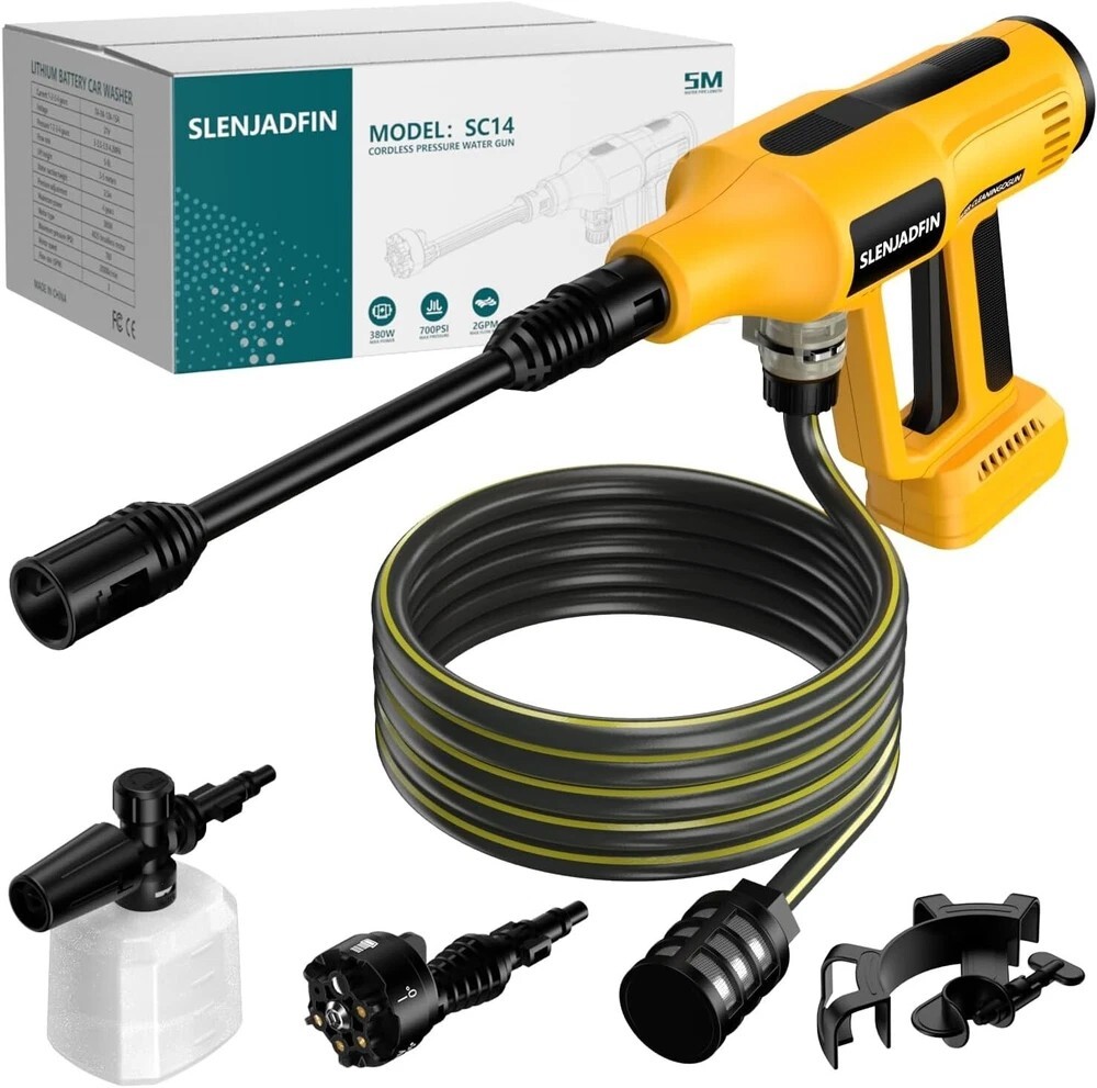 20V Cordless Pressure Washer for Dewalt Batteries 700 PSI Portable Power Cleaner