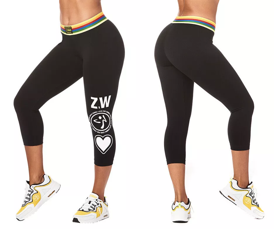 Zumba Next Level Capri Leggings - Bold Black ~ XS, Small ~ Free