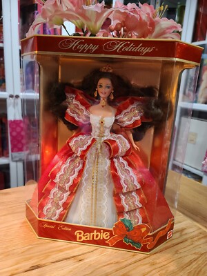NEW! 1997 MATTEL ERROR HAPPY HOLIDAYS BARBIE! BOX HAS BLUE EYES