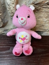 Care Bears Hopeful Heart Pink Bear Plush Hearts 11" 2007