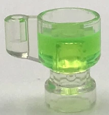 Lego New Trans-Clear Minifigure Utensil Stein Cup Trans-Bright Green Drink