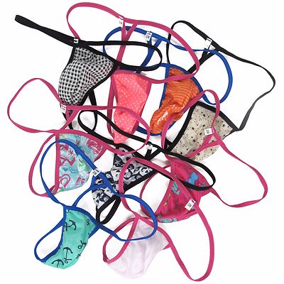 K799 CP Mens Sexy String Thong Pouch Cotton Polka Dots etc Triangle Back