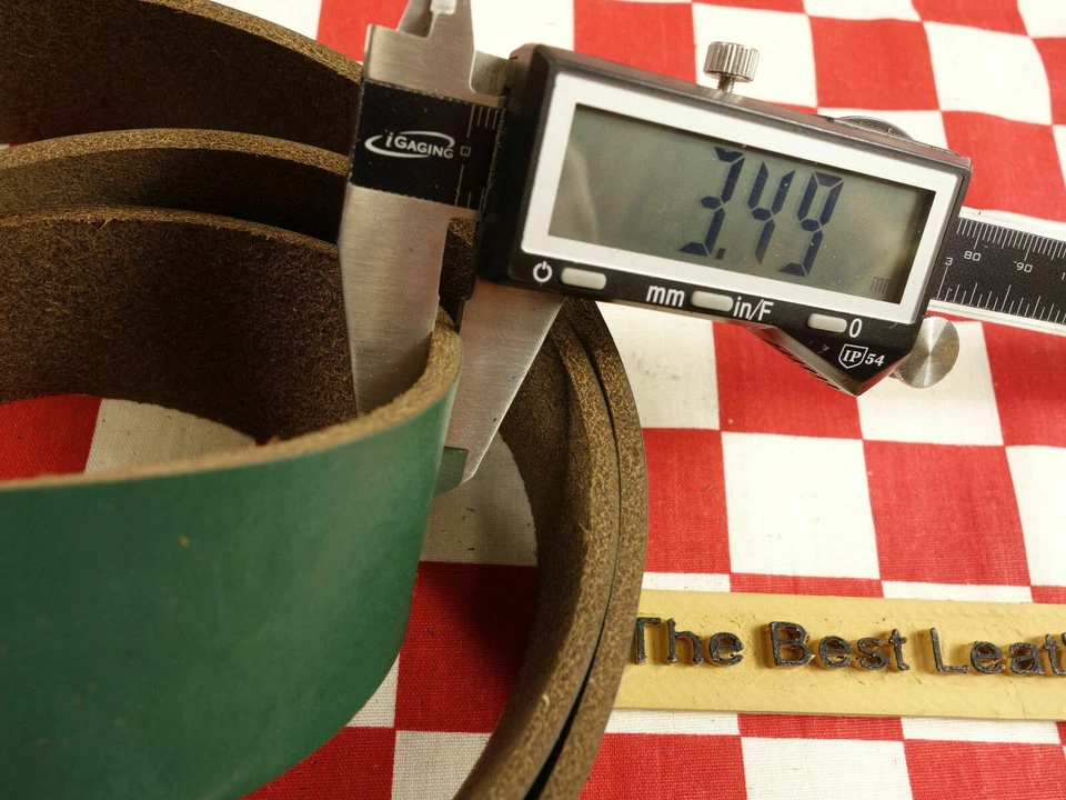 GREEN 9 oz. HORWEEN LEATHER STRAPS, VARIOUS SIZES AVAILABLE. - Image 3 of 4
