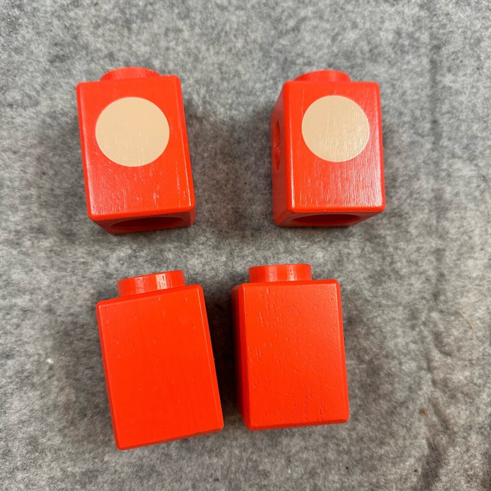 Hape Quadrilla Marble Run Replacement Pieces 4 Red Tower Blocks Chute