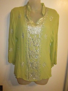 lime green sequin top