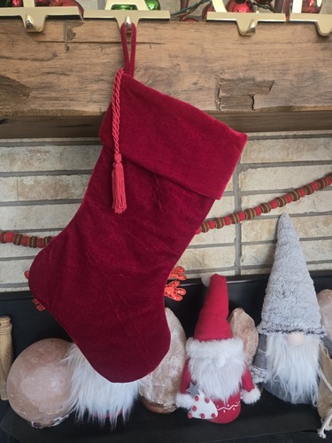 TARGET ELEGANT RED VELVET CHRISTMAS STOCKING LEFT OR RIGHT TASSLES | eBay