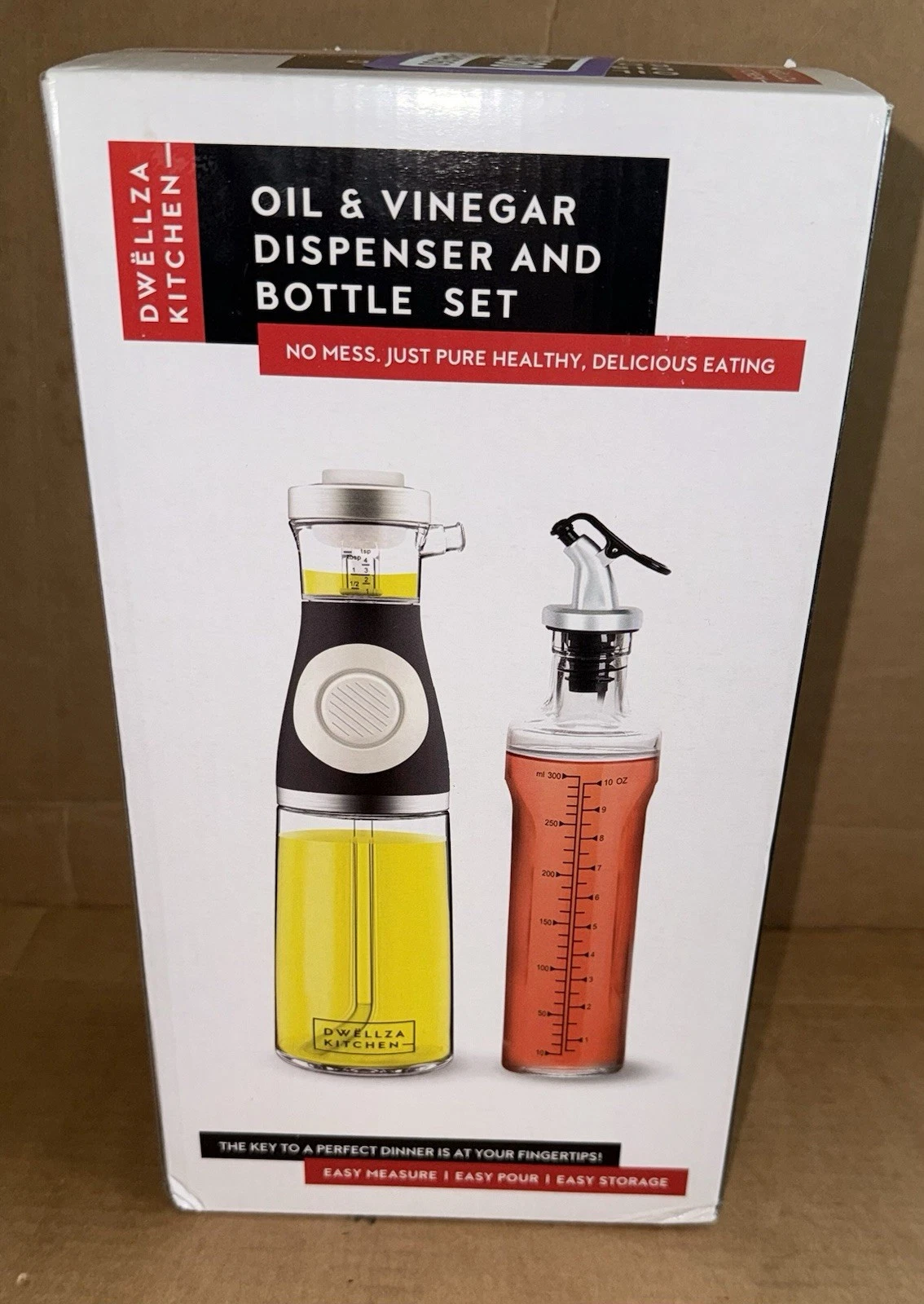 DWELLZA KITCHEN Oil & Vinegar Dispenser And Bottle Set - Easy Measure & Pour G2