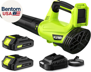 Leaf Blower, Electric Cordless Leaf Blower with 2 Batteries and Charger, 2 Speed