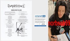 AMY LEE SIGNED AUTOGRAPH EVANESCENCE BRING ME TO LIFE SHEET w/EXACT PROOF & COA