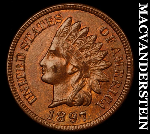 1897 Indian Head Cent- Brilliant Uncirculated Luster No Reserve #J1163
