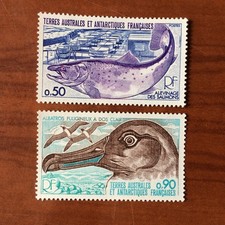 TAAF Yvert Num 71-72 ** MNH Faune ANNEE 1977