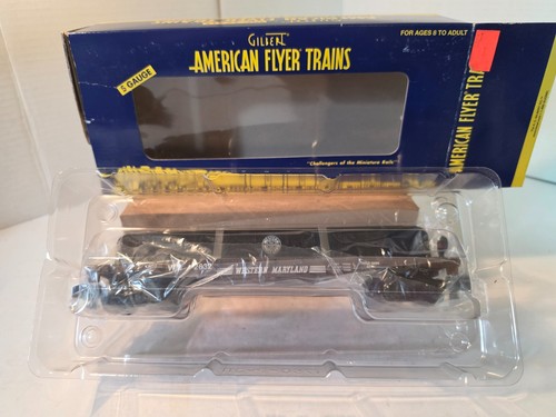 Coche plano American Flyer 6-48544 Western Maryland con carga de viga nuevo | Condition: New