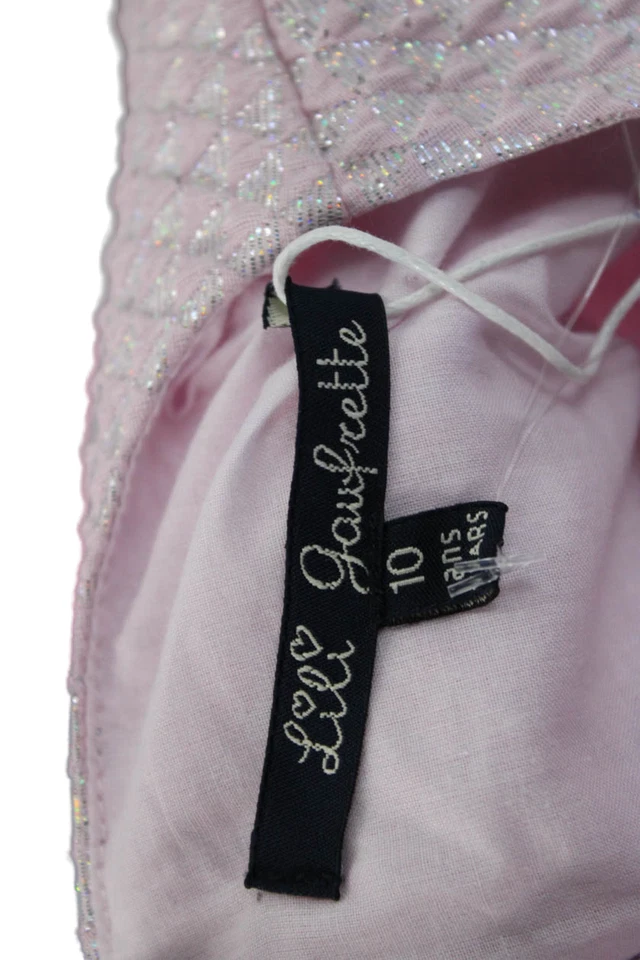 Mini Vestido Rosa Manga Gorra Lili Gaufrette Niñas Talla 10 Foto 4 de 4