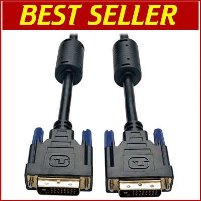 High Speed DVI-D M/M Cable - 100-ft Length with EMI/RFI Protection for Displays
