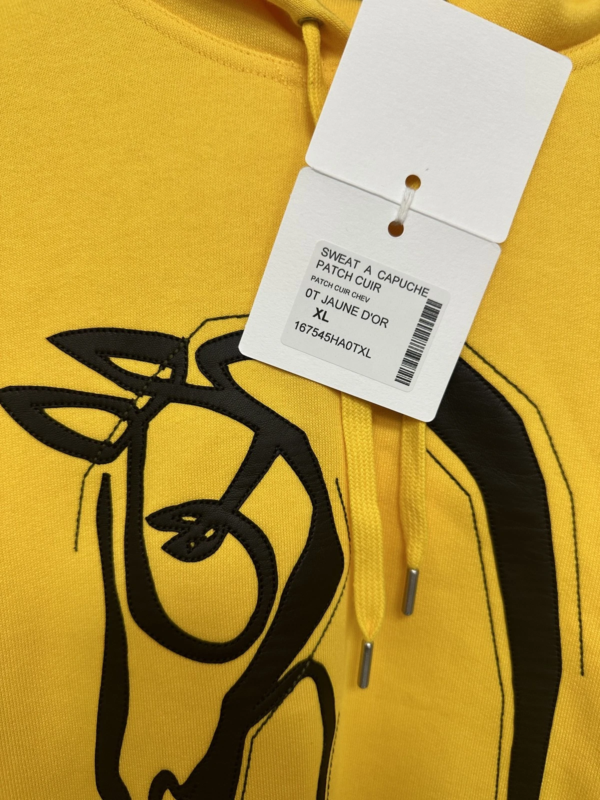 HERMÈS Felpa con cappuccio Hermes patch in pelle 105 110 117127184