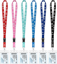 6 Pack Lanyards for Cruise Ship Cards with Waterproof ID Card Badge Holders Roya
