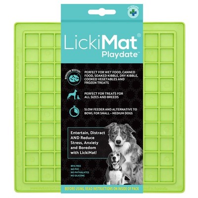 LickiMat Classic Playdate Slow Feeder for Dogs 1 Count (Pack of 1), Green