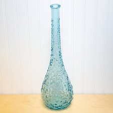 Genie Bottle Light Clear Ice Blue No Stopper Rare Empoli MCM Hobnail