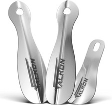 FALKON Set of 3 Metal Shoe Horns   Two 7.5" Long  One 4" Travel Shoe Horns fo