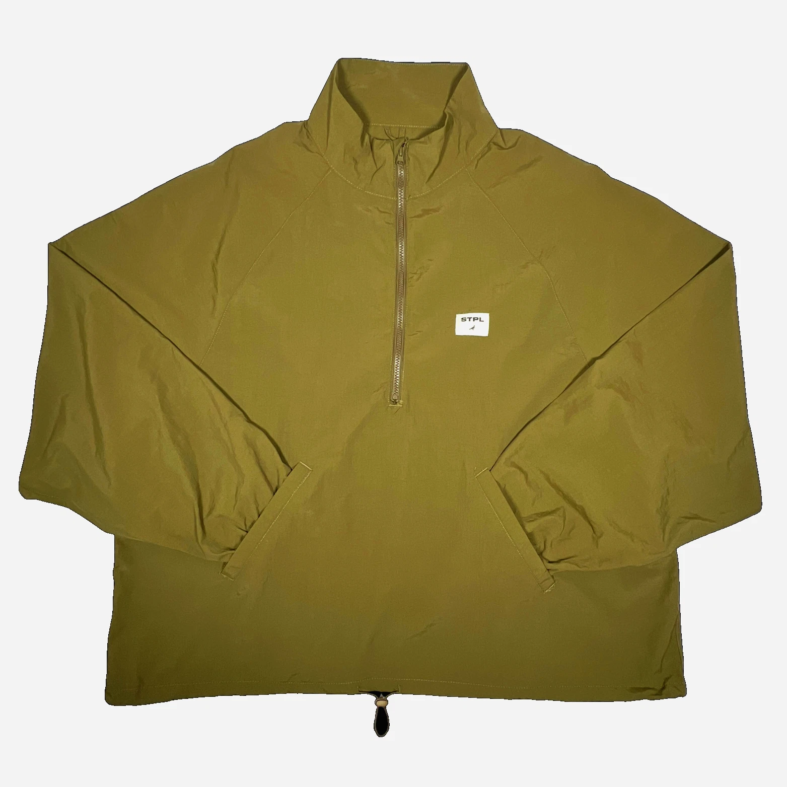 Staple Pigeon STPL Windbreaker Mens XL Olive Green Half Zip Pullover Anorak