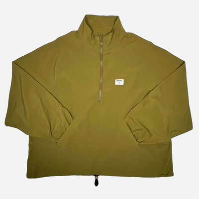 475 MAHF SUPPLY ストライプ　ジャケット　L カーキ Staple Pigeon STPL Windbreaker Mens XL Olive Green Half Zip