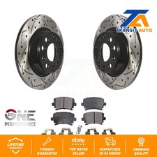 Rear Drill Slot Brake Rotors Ceramic Pad Kit For Volkswagen Tiguan CC Jetta Audi