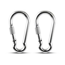 2 Pack Screw Locking Carabiner - 5.50 inch Heavy Duty Carabiner Clips 304 Stain