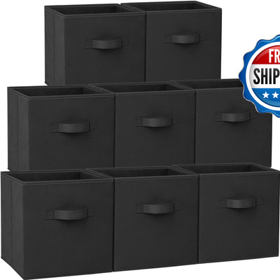 Criusia Storage Cubes - 11 Inch Heavy Duty Fabric Storage Bins For Shelves